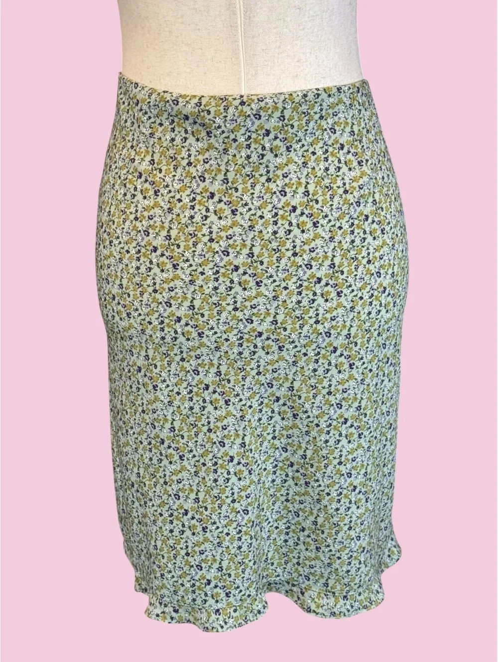 Vintage 35th & 10th Floral A-Line Mini Skirt Cottagecore Y2K